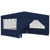 Partytent met zijwanden professioneel 90 g/m 4x4 m blauw - thumbnail