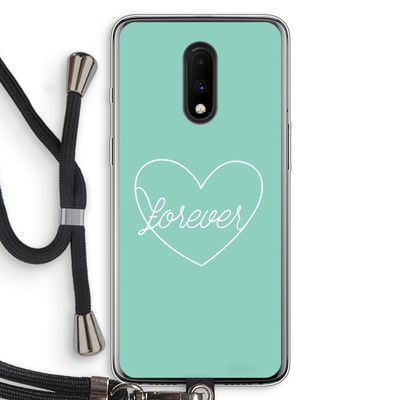 Forever heart pastel: OnePlus 7 Transparant Hoesje met koord