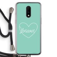 Forever heart pastel: OnePlus 7 Transparant Hoesje met koord