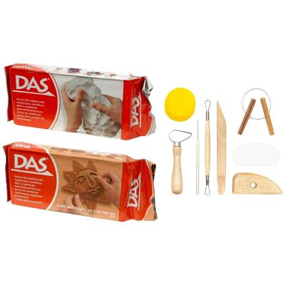 Boetseer klei pakken combie set - 1x kilo terracotta - en 1x kilo witte klei - Met gereedschap Boetseer klei pakken combie set - 1x kilo terracotta - en 1x kilo witte klei - Met gereedschap