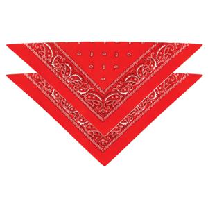 Bandana - 2x - rood - boeren zakdoek - dames/heren - driehoek - cowboy verkleedkleding