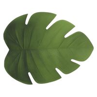 Placemat blad groen vinyl 47 x 38 cm - Placemats - thumbnail