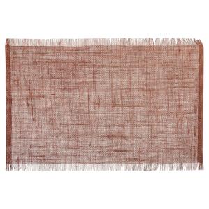 Secret de Gourmet Jute tafel placemat - terracotta - 45 x 30 cm - Onderleggers - met rafels