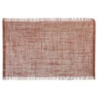 Secret de Gourmet Jute tafel placemat - terracotta - 45 x 30 cm - Onderleggers - met rafels - thumbnail