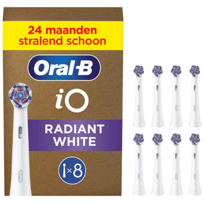 Oral-B iO Radiant White opzetborstels - White - 8 stuks Oral-B iO Radiant White opzetborstels - White - 8 stuks