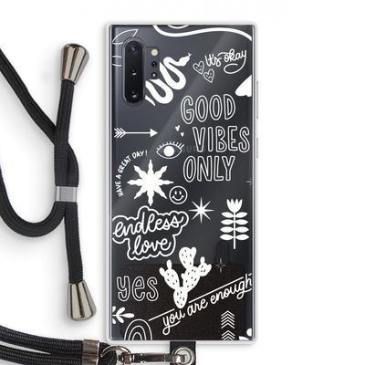 Good vibes: Samsung Galaxy Note 10 Plus Transparant Hoesje met koord