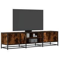 Tv-meubel 160x35x41 cm bewerkt hout metaal gerookt eikenkleur