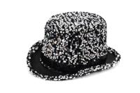 Hoge hoed paillet zilver