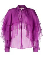 Roberto Cavalli chemise à effet de transparence - Violet