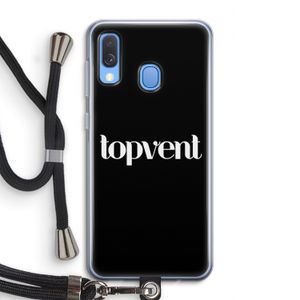 Topvent Zwart: Samsung Galaxy A40 Transparant Hoesje met koord