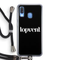 Topvent Zwart: Samsung Galaxy A40 Transparant Hoesje met koord