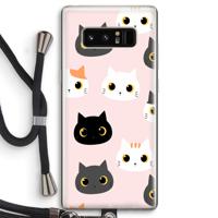 Katten: Samsung Galaxy Note 8 Transparant Hoesje met koord