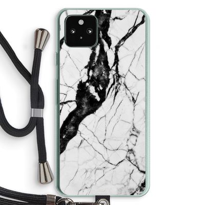 Witte marmer 2: Pixel 5a 5G Transparant Hoesje met koord