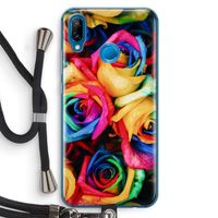 Neon bloemen: Huawei P20 Lite Transparant Hoesje met koord