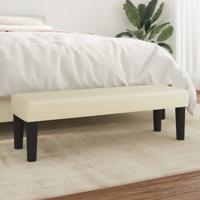 Bankje 100x30x30 cm kunstleer crmekleurig