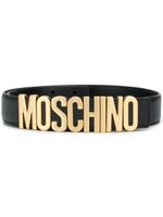 Moschino ceinture à plaque logo - Noir - thumbnail