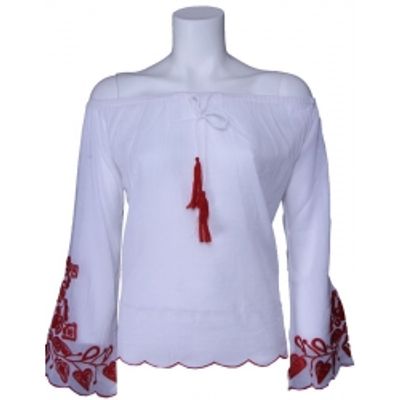 Blouse Phard - Blusa Madukar - wit / rood