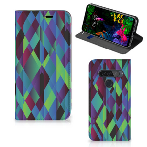 LG G8s Thinq Stand Case Abstract Green Blue