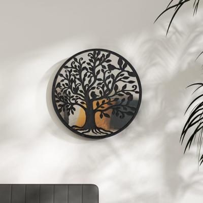 VidaXL Spiegel rond 40x2,5 cm ijzer zwart