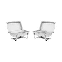 Chafing Dish set 2 delig - 2x8 L - incl. GN bak - Royal Catering