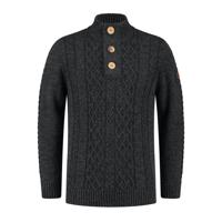 Travelin' Men - Mock neck - Donker antraciet - Maat L