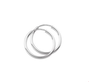 Oorringen ronde buis zilver 1,8 x 20 mm