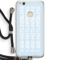 Hotline bling blue: Huawei Ascend P10 Lite Transparant Hoesje met koord