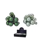 Kerstballen met draad groen 10 stuks - thumbnail