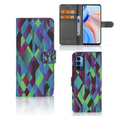 OPPO Reno 4 Pro 5G | Book Case | Abstract Green Blue