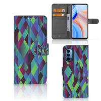 OPPO Reno 4 Pro 5G | Book Case | Abstract Green Blue