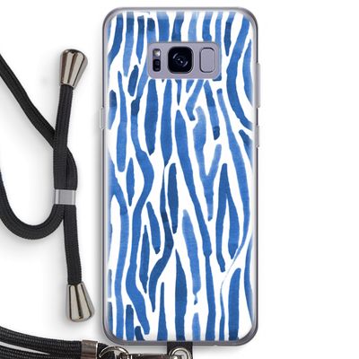Blauwe nerven: Samsung Galaxy S8 Plus Transparant Hoesje met koord