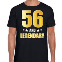 56 and legendary verjaardag cadeau t-shirt goud 56 jaar zwart voor heren