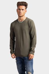 Purewhite Essentials Garment Dye Knit Sweater Heren Army Green - Maat S - Kleur: Groen | Soccerfanshop