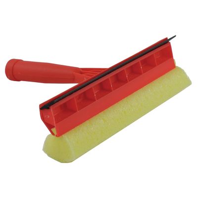 Rode raamwisser/raamtrekker met spons en kunststof handvat 23 cm - Raamwissers