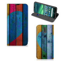 Nokia 2.3 Book Wallet Case Wood Heart - Cadeau voor je Vriend