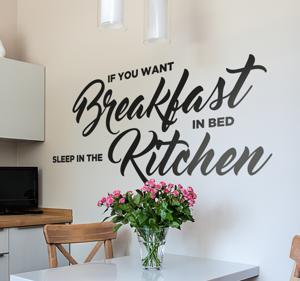 Muursticker keuken Breakfast in Bed