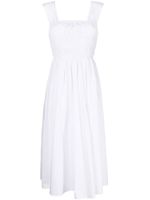 STAUD robe Ida mi-longue à détails smockés - Blanc