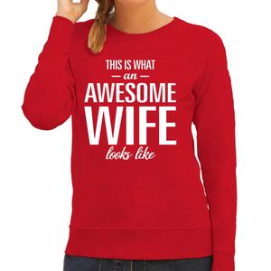 Awesome wife / vrouw / echtgenote cadeau trui rood dames