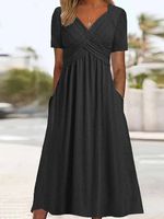 Plain Sweetheart Neckline Regular Fit Casual Dress