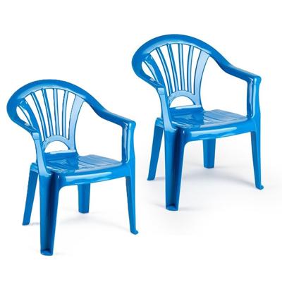Trendoz Stoeltje voor kinderen - 2x - blauw - 50 cm - binnen en buiten - kunststof