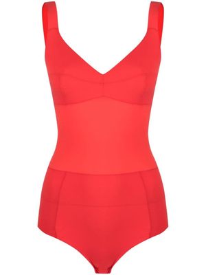 Murmur body sans manches à empiècements transparents - Rouge