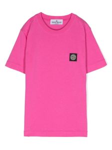 Stone Island Junior t-shirt en coton à patch logo - Rose