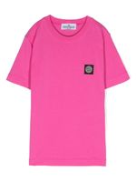 Stone Island Junior t-shirt en coton à patch logo - Rose