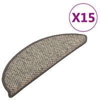 VidaXL Trapmatten zelfklevend 15 st sisal-look 65x21x4 cm bruinbeige