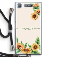 Zonnebloemen: Sony Xperia XZ1 Transparant Hoesje met koord