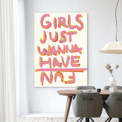 Urban Cotton Wandkleed 'P.S Written By A Girl' 80 x 110cm in Frame - black