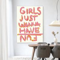 Urban Cotton Wandkleed 'P.S Written By A Girl' 80 x 110cm in Frame - black