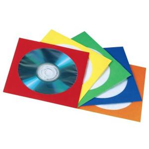 Hama 00078369 CD-hoes 1 CD/DVD/Blu-Ray Rood, Groen, Blauw, Oranje, Geel Papier 100 stuk(s)