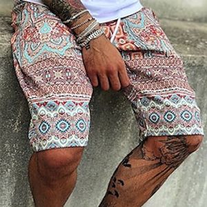 Voor heren Korte broek Zomer korte broeken korte broek Strandshorts Trekkoord Afdrukken Grafische prints Comfort Lichtgewicht Knielengte Feestdagen Strand Stijlvol Casual 1 2 Inelastisch Lightinthebox