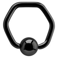 Zwarte Ball Closure Ring Chirurgisch Staal 316L Piercingringen